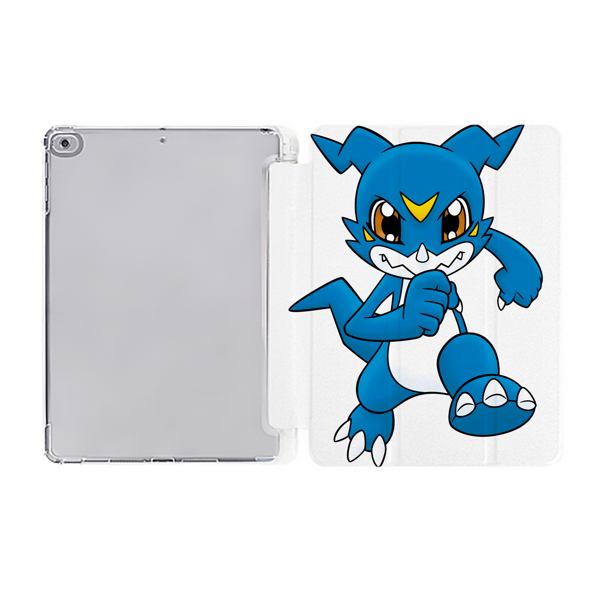 （画像用） Digimon デジタルモンスター/デジモン IPad ケース ペン収納付き 三つ折りスタンド PUレザー×シリコン 対応機種9.5/10.5/10.9インチ
